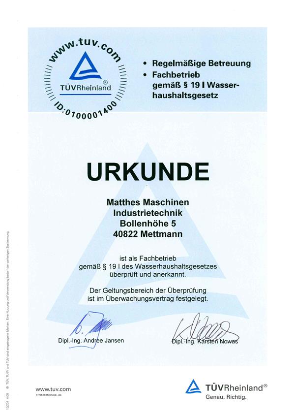 TÜV-Zertifikat